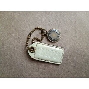 Original Vintage Coach Logo Purse Brass Charm Pendant EST 1941 & Ivory Hang Tag